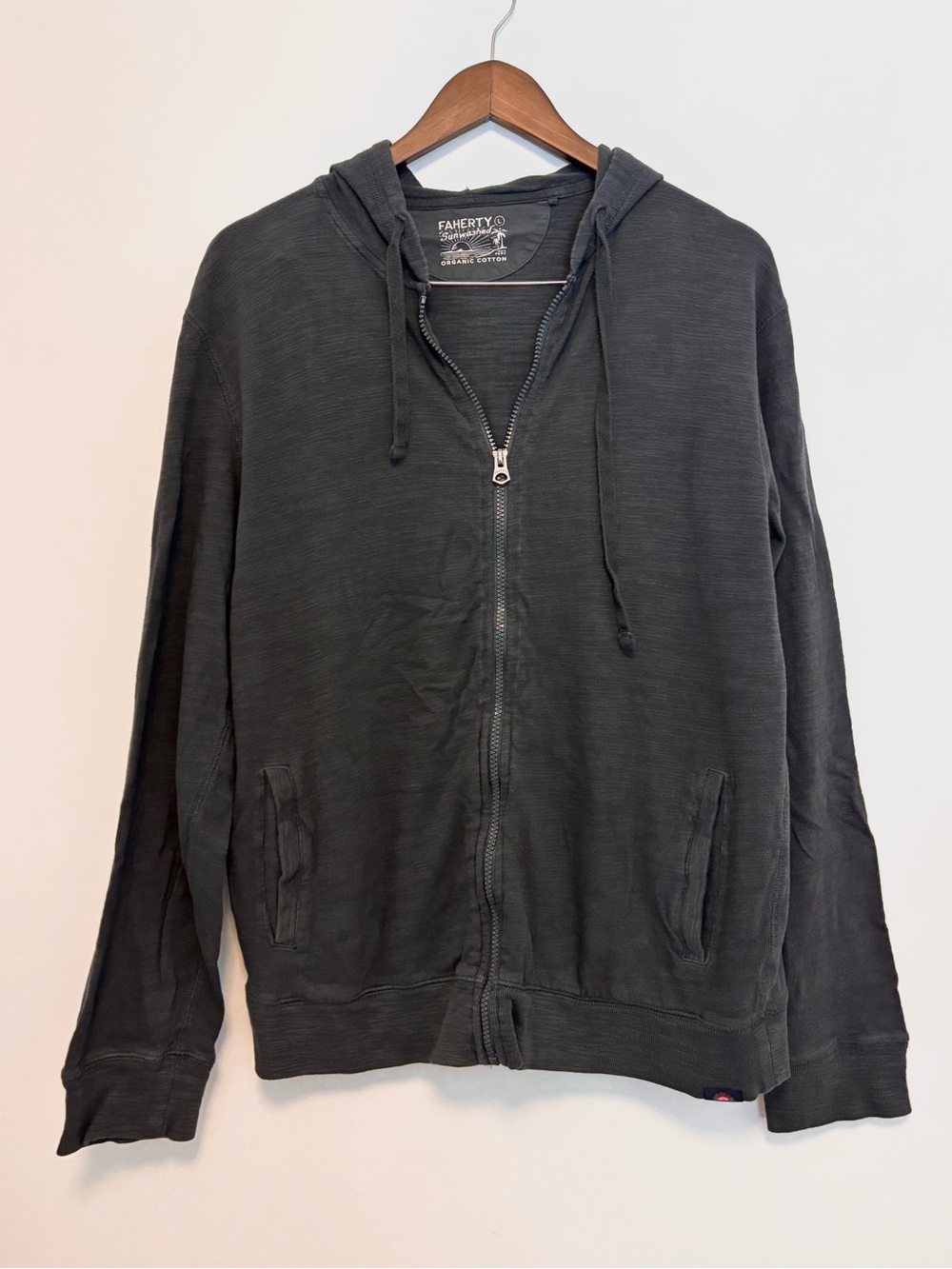 Faherty Sunwashed Slub Zip Up Hoodie